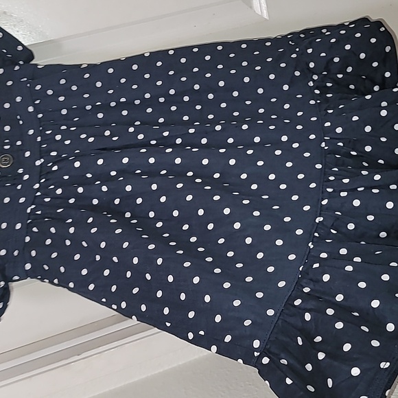 GAP KIDS DRESS WITH  SLEEVE  BLUE AND WHITE  DOTS  MEDIUM - Picture 5 of 8
